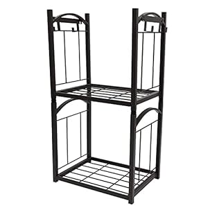 Brandhoutrekken 2 lagen ijzer brandhout rek brandhout open haard gereedschap rack indoor outdoor ontstakking houder…