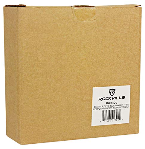 Rockville Rwk4Cu 4 Awg Gauge 100% Copper Complete Amp Installation Wire Kit Ofc #TOP6