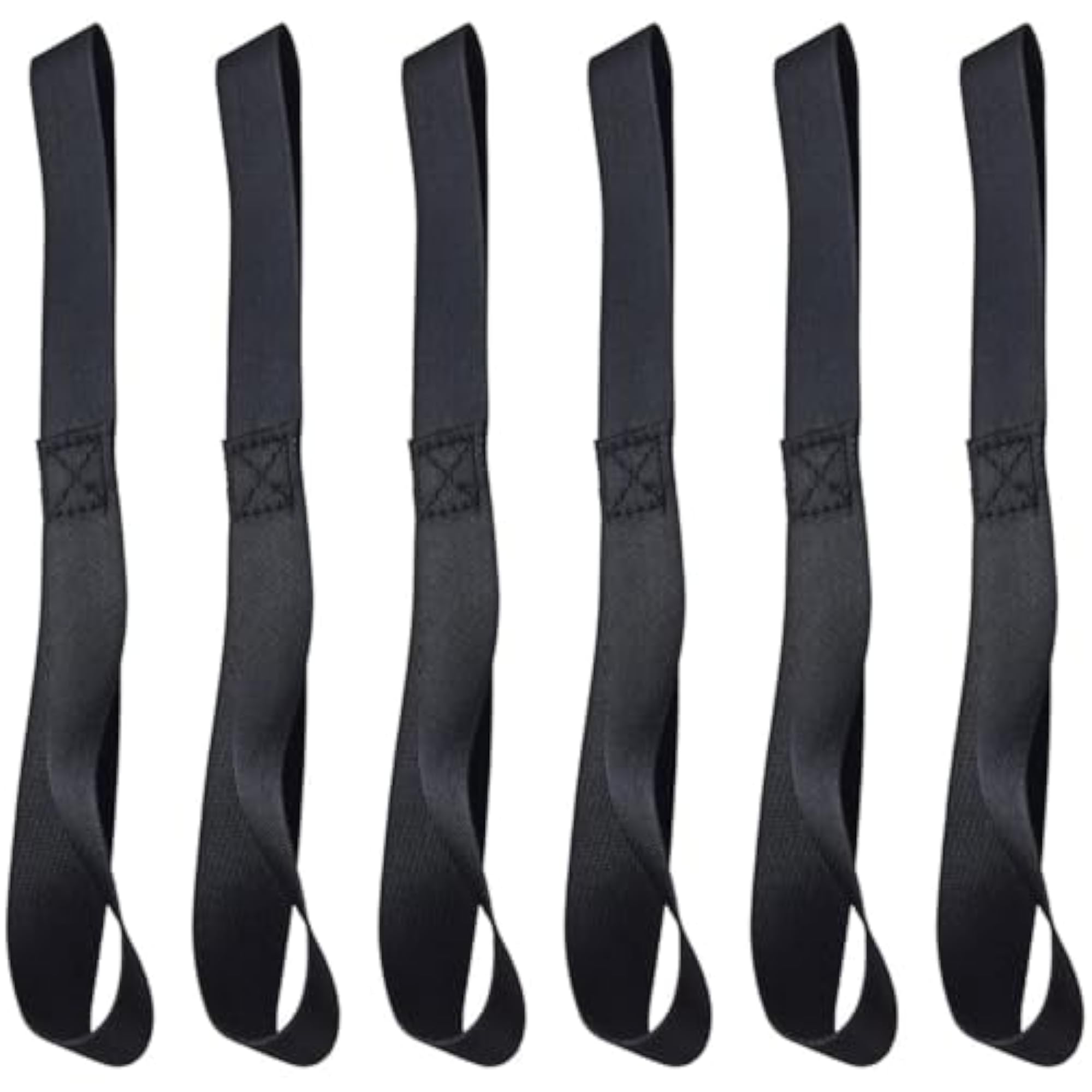 Black Soft Loop Tie Down Straps, 6 Pack with 4500Lbs Breaking Strength