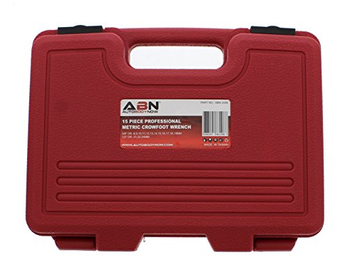 Abn Jumbo Crowfoot Flare Nut Wrench Set Metric 15-Piece Tool Kit For 3/8In And 1/2In Drive Ratchet #TOP4
