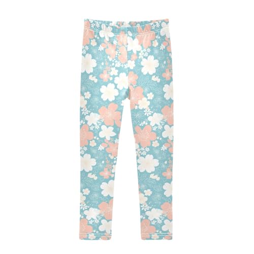 KLL Floral Lace Toddler Girls Cotton Leggings Stretchy Full Length Activewear Sports