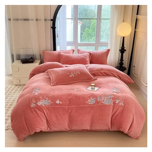Literie moelleuse en velours blanc et coton de luxe brodé