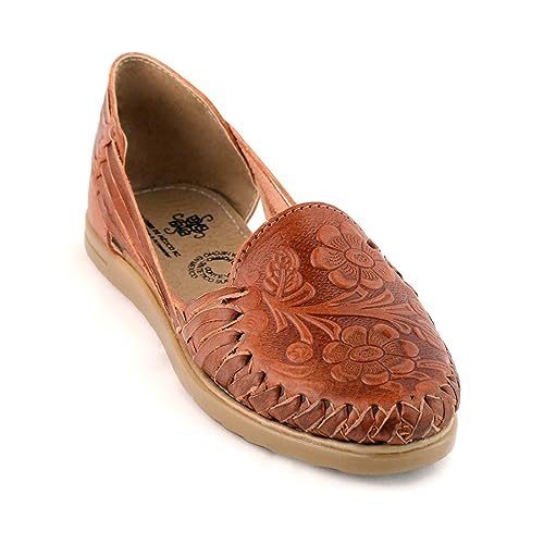 COLORES DE MEXICO MX - Mexican Leather Shoes for Women - Model 369 (6, Nut)