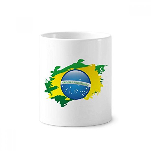 Gobelet Brésil en céramique pour ranger les stylos sur le bureau ou la salle de bain