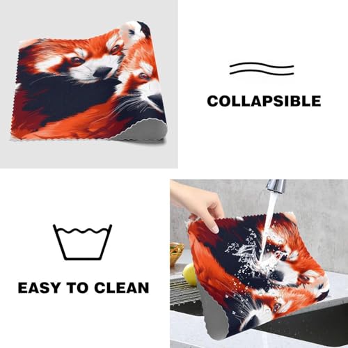 Sets de table panda rouge lavables pour décorer les repas des enfants