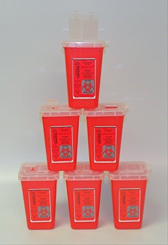 Bemis100-030 Sentinel 1 Quart Sharps Containers Small Red (6 Pack)