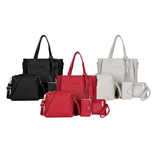 kowaku 3 Conjuntos de Quatro Peças Femininas de Couro Pu Bolsa Mensageiro Impermeável Cartão Postal