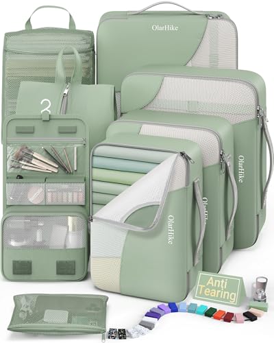 Image of OlarHike 8 Set Packing Cubes for Travel,Gifts for Women Mom,Anti-Tearing Suitcase Organizer,with Over 1000 pcs Mesh Holes,Vacation Essentials & Accessories for Cruise Ship