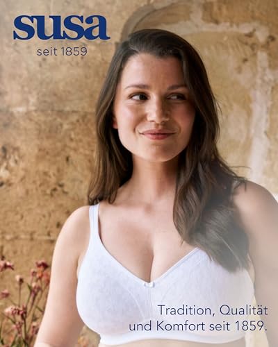 Susa Baumwoll BH Damen ohne Bügel Topsy Plus I weiß I 95E – Ansicht 9