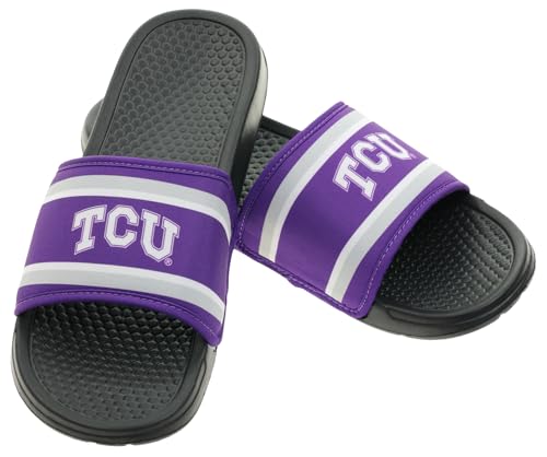 Image of FOCO NCAA Printed Team Logo and Color Stripes Comfortable Slide Sandals