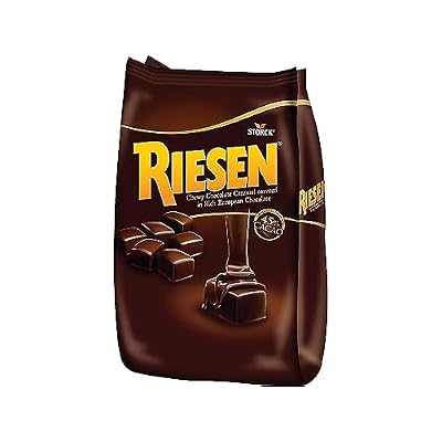 Riesen Dark Chocolate Covered Caramel Candies - Individually Wrapped Soft & Chewy Candy Pieces, 45% Cacao, European Dark Chocolate - 30 oz Bulk Bag (Pack of 1)
