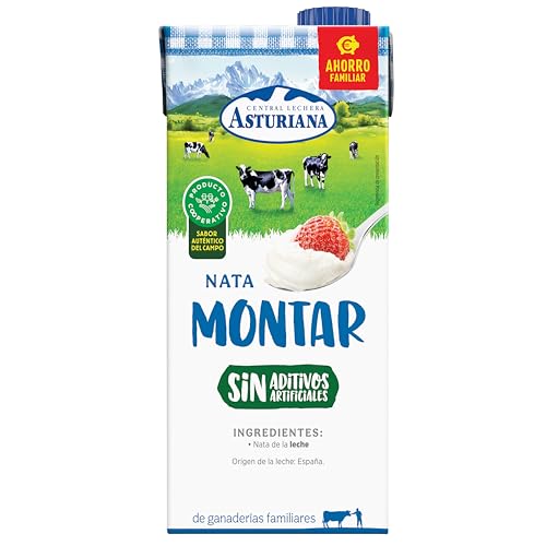 Central Lechera Asturiana Nata para Montar, 38% MG, Brik 1L