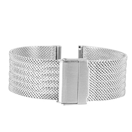 QHQQXN Correa de Reloj, 18/20/22/24 mm Hebilla de Gancho Malla Correas de Reloj de Acero Inoxidable Correas de Reloj Correa de Repuesto