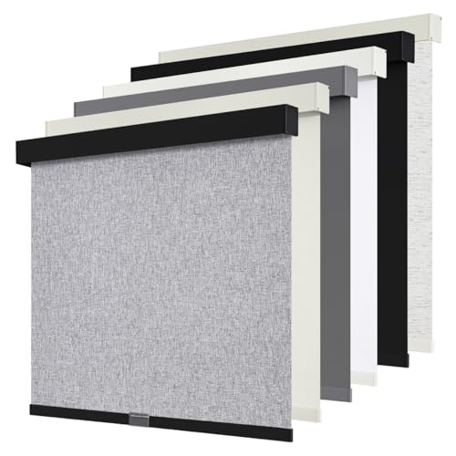Image of SUNOFF Cordless Blackout Roller Shades for Windows,36.5 inch W x 72 inch H,Heather Grey