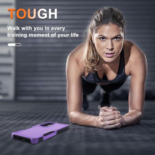 RMOCR Case for Samsung Galaxy S25 Plus, Full Body Heavy Duty Rugged Shockproof Protective Phone Cover with Lanyard Strap, Tempered Glass Screen Protector and Camera Lens Cover, Lavender