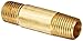 Eaton Weatherhead 3328X4 Brass CA360 Fitting, Nipple, 1/4" NPT Male, 2 inches Length (Pack of 5)