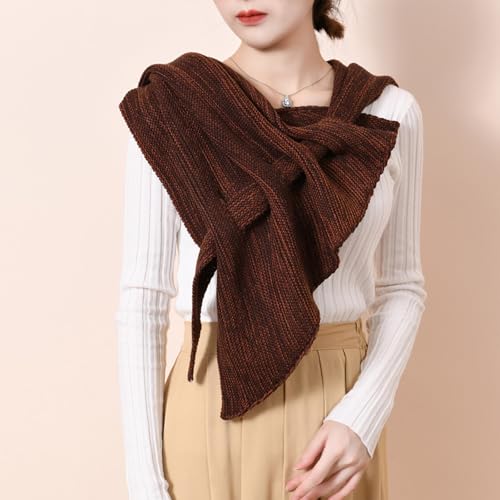 Women's Triangle Shawl Scarfs Autumn Winter Warm Cozy Fashion Knitted Shawl Wraps4