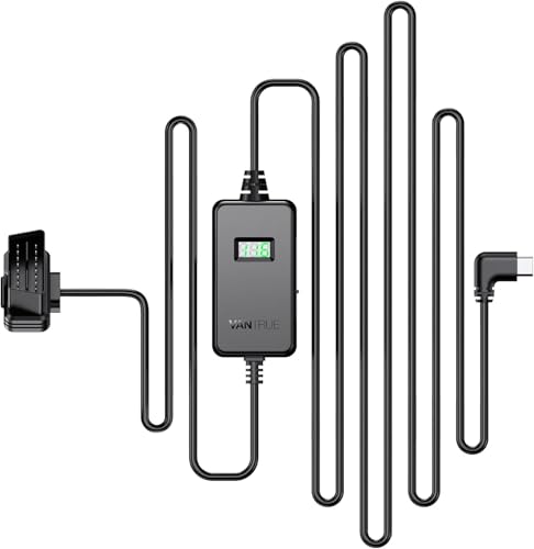 VANTRUE USB-C OBD Hardwire avec écran, 3 Niveaux de Protection Basse Tension 11,6/23,6V, 12/24V,...