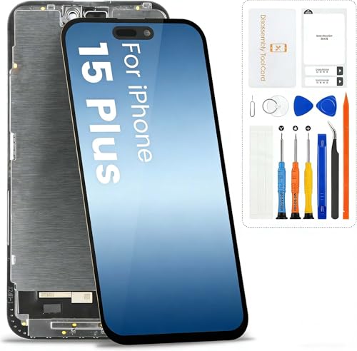 for iPhone 15 Plus Screen Replacement LCD for iPhone 15 Plus Display Digitizer Touch Screen Assembly with Repair Kits for Model A3094 A2847 A3093 A3096