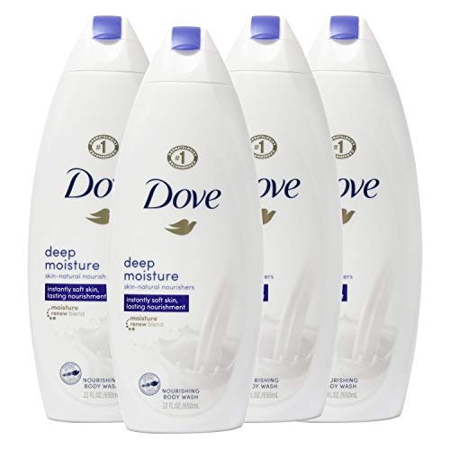 Dove Body Wash with Skin Natural Nourishers for Instantly Soft Skin and Lasting Nourishment Deep Moisture Effectively Washes Away Bacteria While Nourishing Your Skin 22 oz, Twin Pack, pack of 4