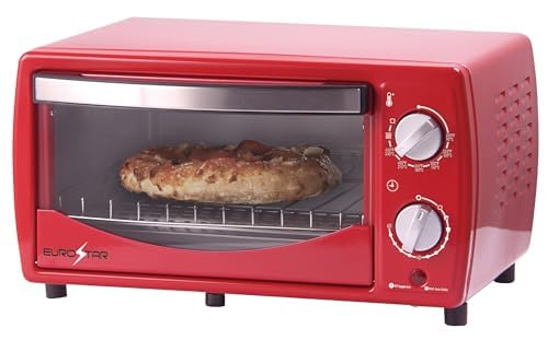 EUROSTAR TO901R 4-Slice Toaster Oven Broiler, Red