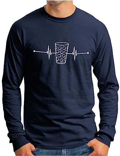 T-shirt manches longues homme bleu marine Dubbeglas Pfälzer Herzschlag XXL