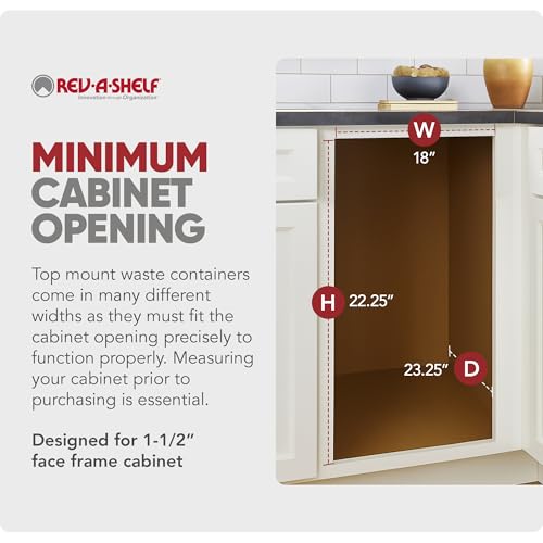 Image of Rev-A-Shelf Double Top-Mount Pullout Trash Can, 50 Qt