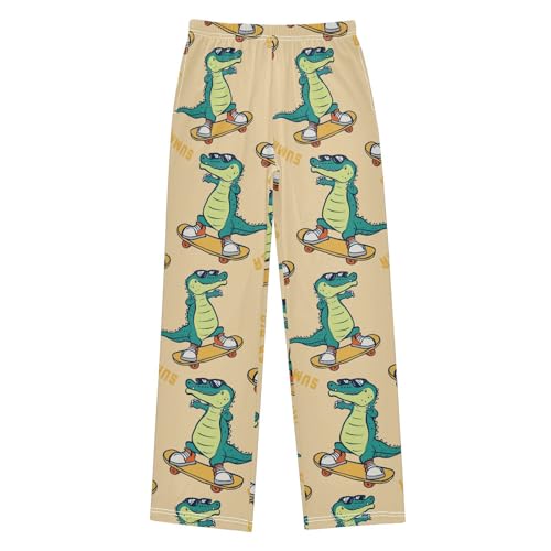 ZZKKO Cartoon Crocodile Boys Pants for Kids Jogger Pants with Pockets S-XL