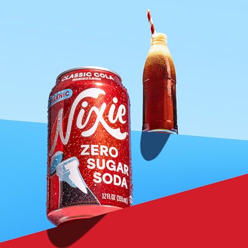 Image of Nixie Organic Zero Sugar Soda, Classic Cola, Healthy Soda Pop, Non-GMO, 0 Sugar, 0 Calories, 40mg Caffeine, 12oz Cans (12 Pack)