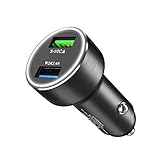 pendrive mechero coche ➽COMPACTO Y PORTÁTIL--El cargador de automóvil USB de dos puertos compatible con todos los dispositivos alimentados por USB, incluidos Android, iPhone y tabletas. Con características pequeñas y livianas para mayor portabilidad, cabe fácilmente en el enchufe del encendedor de cigarrillos con espacio limitado.