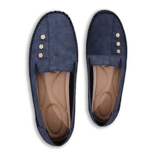 Solid Color Flat Shoes Lightweight Anti-Slip Breathable Orthopedic Casual Plain Toe for Women