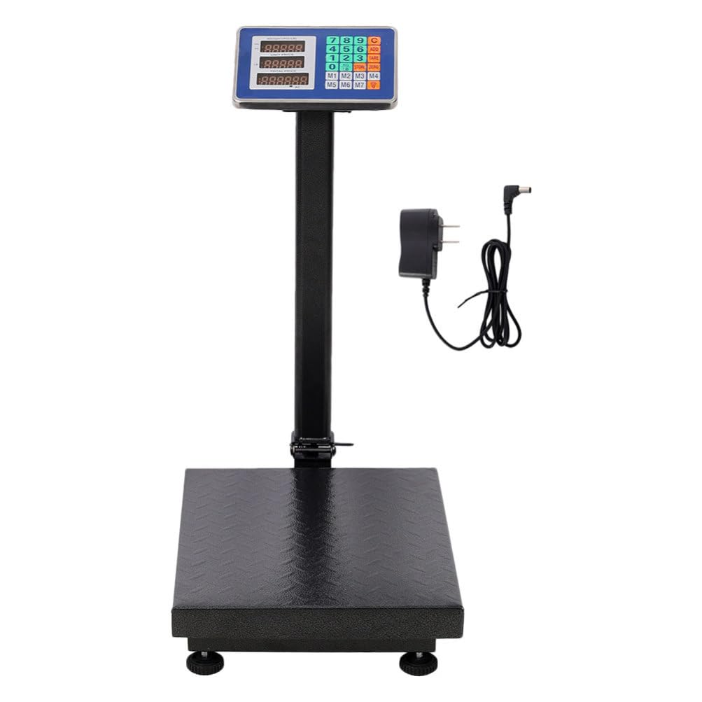 Industrial Scale: 660lbs Digital Shipping Platform Scale - Postal Weighing Device with Lb/Kg Price Calculator & Foldable Design for Packages Luggage Mailing