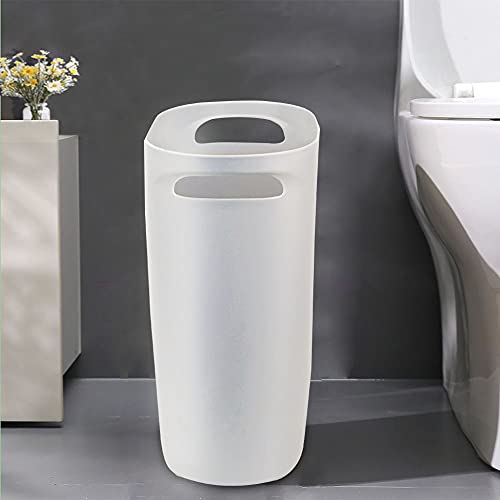 Image of 4 Gallon Small Trash Can Bathroom Wastebasket Garbage Can for Kitchen Office Bathroom Bedroom (White+Gray, 4 Gallon(2 Pack))