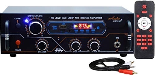 Classic Gold Surround Amplifier 4440 with USB, AUX, MMC, FM, Bluetooth & Double IC 160 W AV Power Amplifier