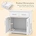 PETSITE White Cat Litter Box Enclosure, Modern Hidden Litter Box Furniture Side Cabinet with 2 Drawers, Double Doors, and Anti-toppling Devices, Ideal for Indoor Cats, 32 x 18 x 32 Inches