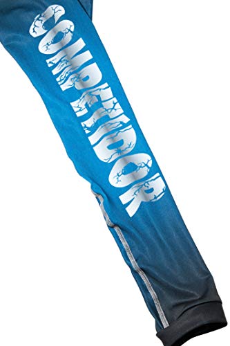 Camisa Rash Guard de Compressão Termica - 2199 - Jiu Jitsu - Azul - P