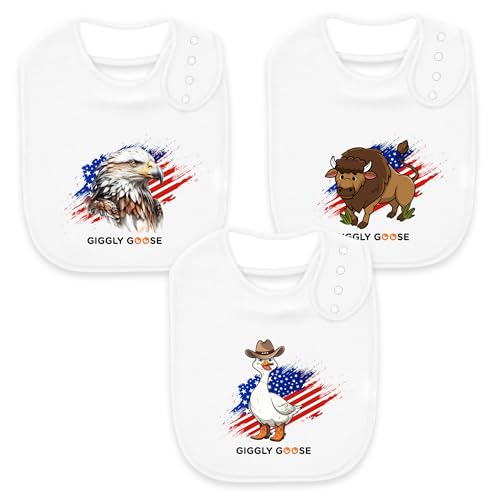Image of 3 Pack Drooling Bibs for Babies | Premium & Soft Organic Cotton Teething Bibs with Snaps and Fleece Backing