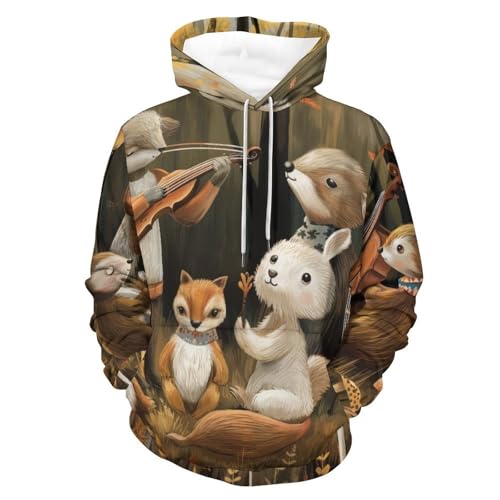 Sweat à capuche Forêt de fête pour homme et femme en taille S