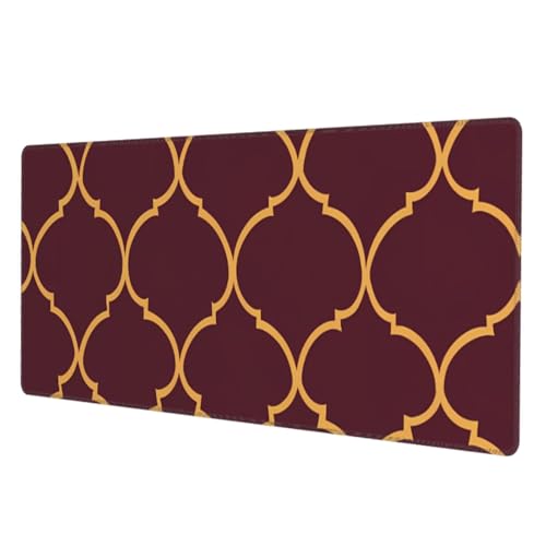 Tapis de souris grand format marron abstrait ethnique antidérapant - 5