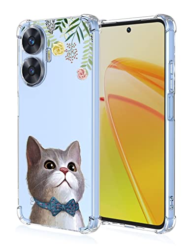 Custodia per Telefono Adatta per Realme C55 Narzo N55 6.72 Inches con Disegno a Colori Trasparente - Gatto 1 silicone tpu