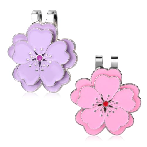 Gosknor Magnetic Golf Ball Marker with Hat Clip, Flower Golf Marker