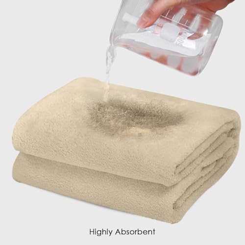 Image of HOUSSE Premium Microfiber Bath Towel - Extra Large 75x150cm Quick Dry Towels for Women Men & Kids | Super Soft Plush 550 GSM | Ultra Absorbent for Home Swimming Sports & Travel (Sandrift)