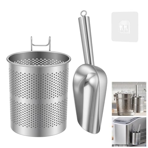 Stainless Steel Ice Scoop with Holder for Freezer Ice Machine