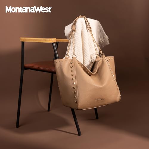 Image of Montana West Large Tote Bag for Women Oversized Shoulder Purses with Chain Handbags