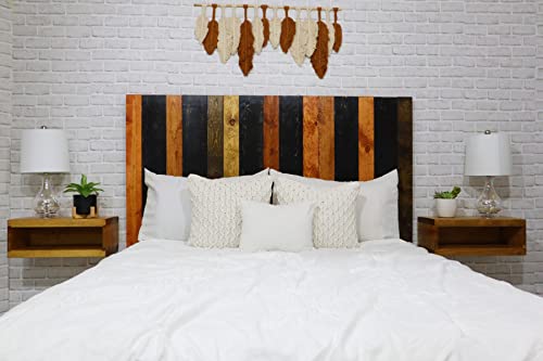 Barn Walls Cabin Mix Signature Design, Multicolored Solid Wood Headboard, Floating Panels, Wall Mount, Adjustable Height, Easy Assembly, King Size #TOP1