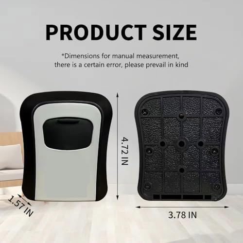 Image of 4-Digit Combination Anti-Theft Key Lock,Key Lock, Combination Lock Box, Wall Mounted, Waterproof, Key Storage Lock Box for Outdoor and Indoor,Office,Gym,School,etc