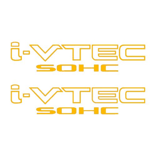 (2) 9" X 2" HONDA I-VTEC SOHC VINYL DECAL CAR WINDOW STICKERS METALLIC GOLD