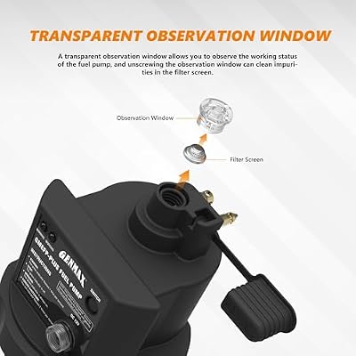 GENMAX 12V DC Electric Fuel Pump with Auto Start-Stop Sensor, auto Liquid Transfer Pump for E15, E85, Gas, Diesel & More,with Overfill Protection(GMEFP-PLUS)