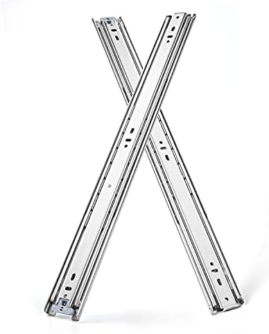 SNEIDA Heavy Duty Drawer Slides 18 Inch Full Extension Ball Bearing Cabinet Telescoping Sliding Rails Tool Box Runners Tracks Glides 150 lb Load Capacity Side Mount 1 Pair (18 Inch（450mm）)