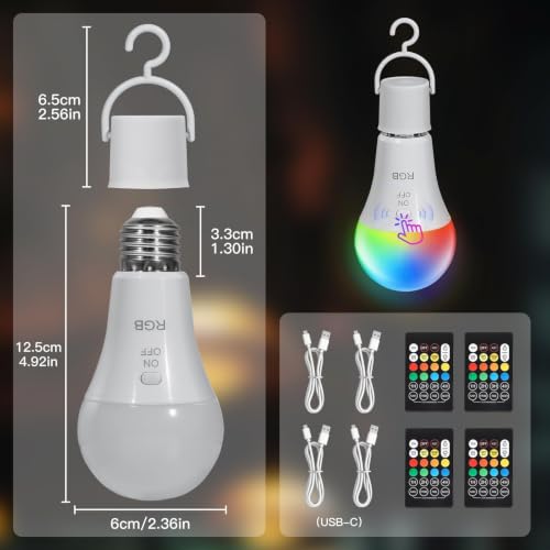 Bombilla sin electricidad regulable E27 para iluminación exterior e interior 7